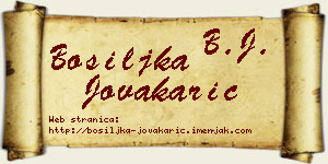 Bosiljka Jovakarić vizit kartica